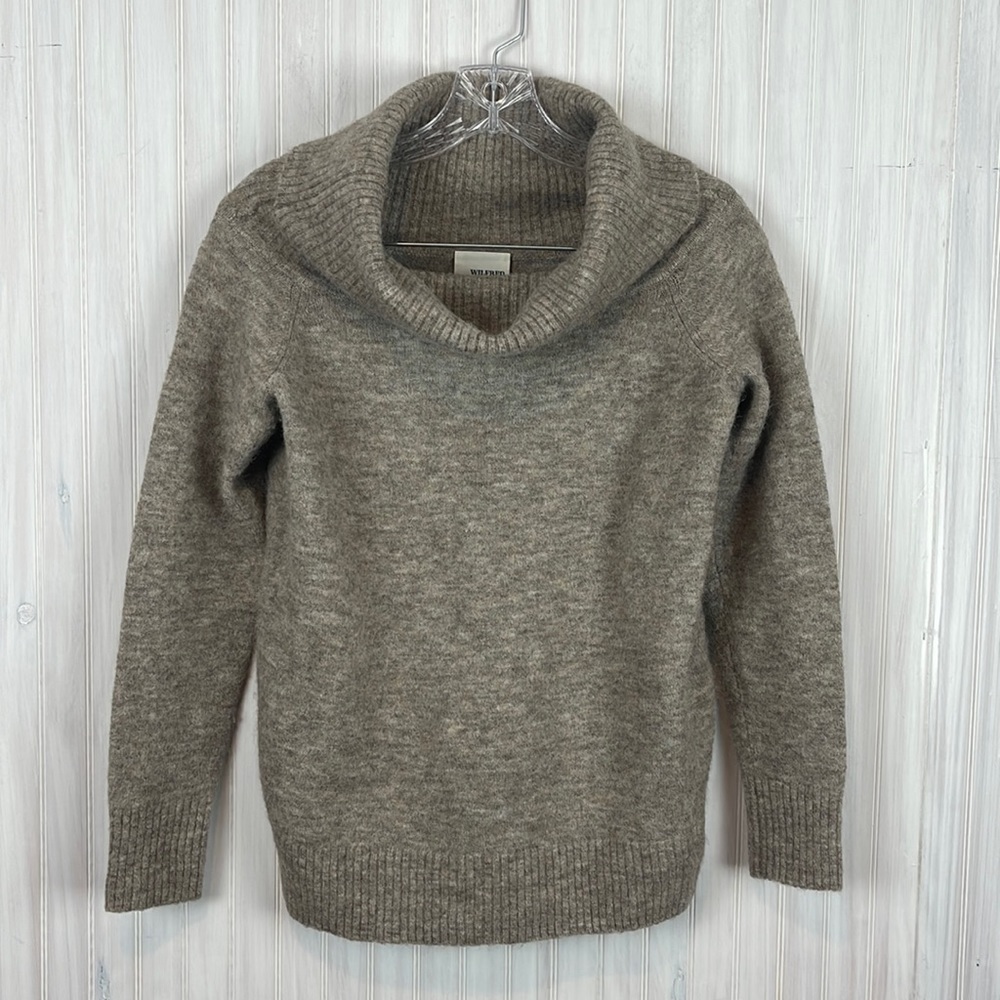 ARITZIA WILFRED COWL NECK ALPACA SWEATER XS NEUTRAL